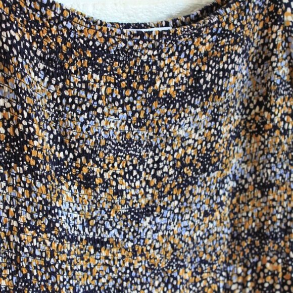 ELOQUII Elements Plus Size Mixed Dot Print Midi Dress with Smocked Bodice 22/24 - Picture 7 of 9